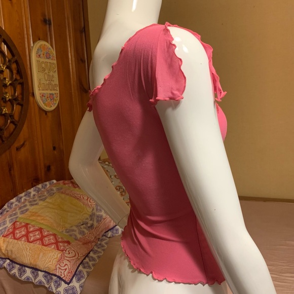 Y2K Sassy Sheer Floral Too with Lettuce Trim - Picture 2 of 7